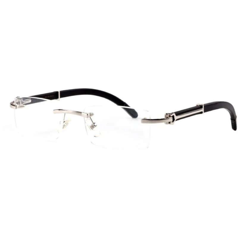 Design Rimless Gradient Pink Sunglasses with Gold Accents and White Temples - 5