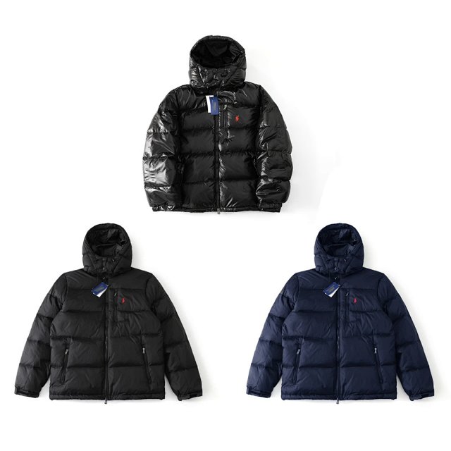 Rl War Horse Pony Embroidery Hooded Detachable Windproof and Water-Repellent Warm down Jacket for Men and Women Cross-Border: seller detail photo 2