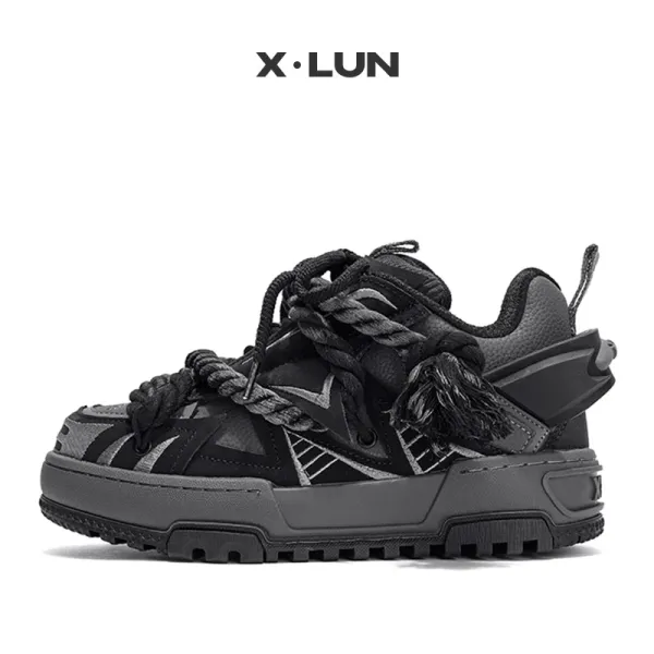 Design X·LUN Chunky Platform Sneakers Black Chunky Sneakers - 1