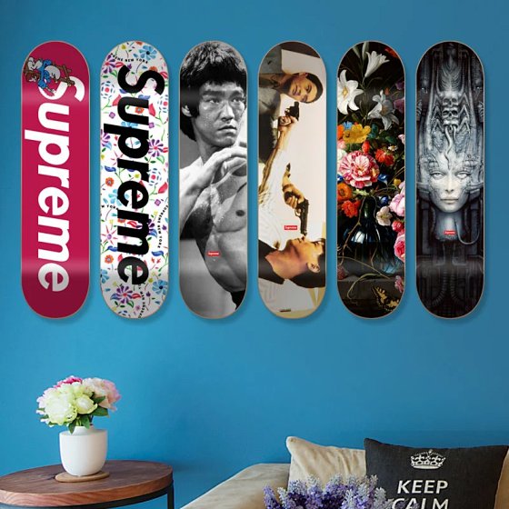 Supreme Decorative Skateboard Wall Advertisement Display Popular Fashion Bar Hanging Double-Sided Skateboard