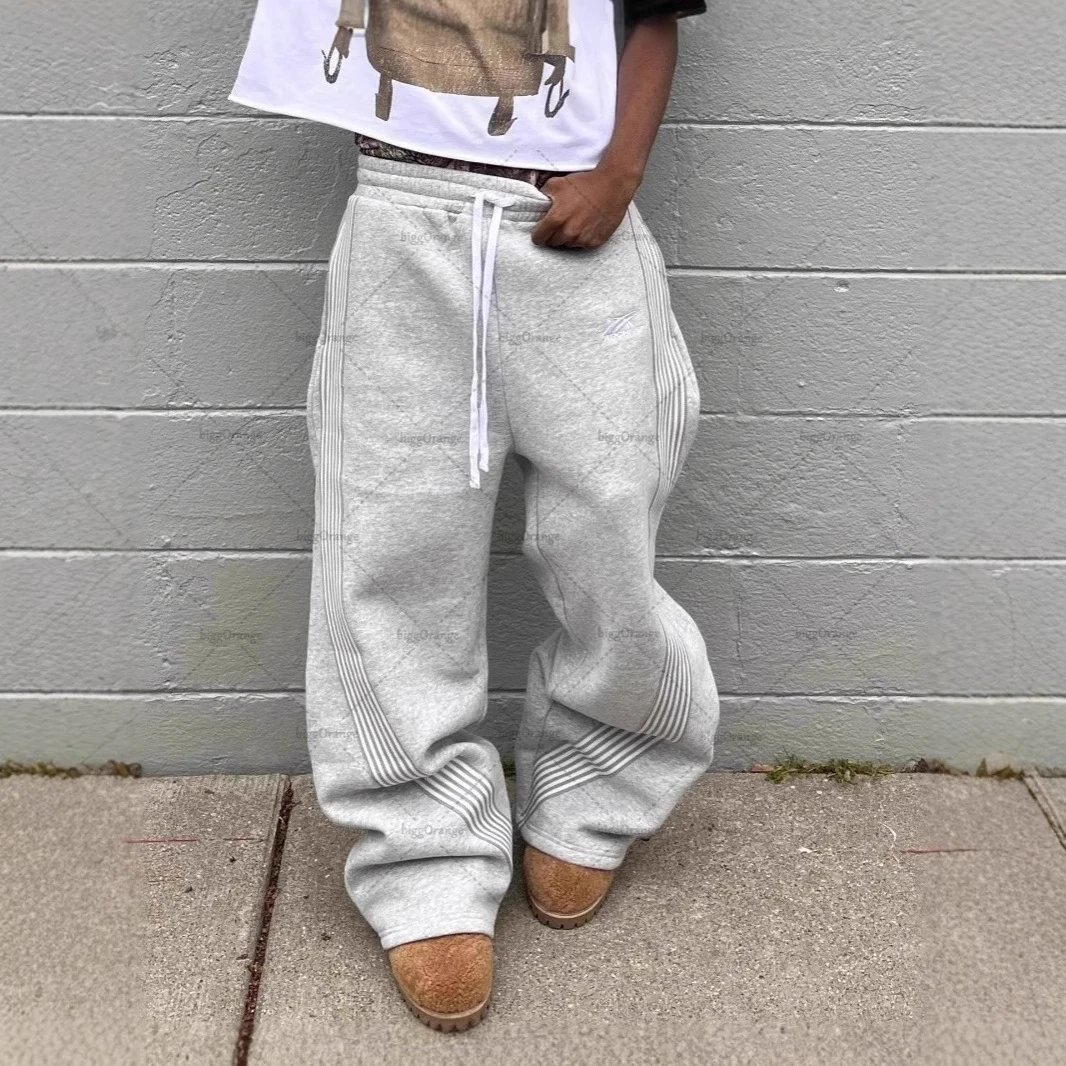 Retro European & American Y2K Trendy Jogger Sweatpants with Side Stripes for Men and Women
