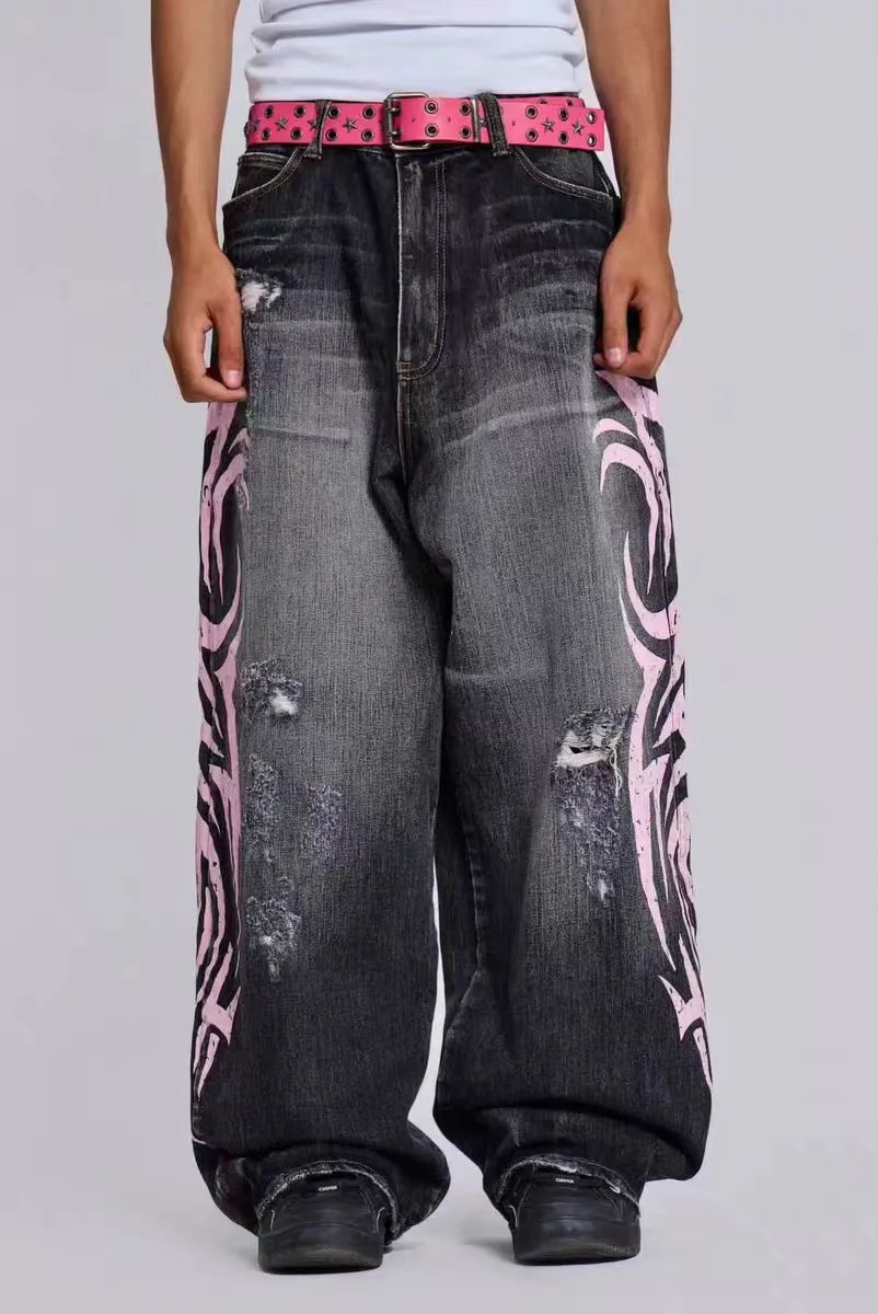Jaded London Jeans Colossus Fit wide-leg — Pink print