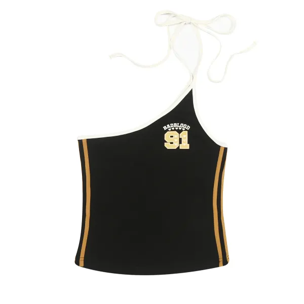 Badfriend Badblood 91 Halter Top Black Vest Top - 1