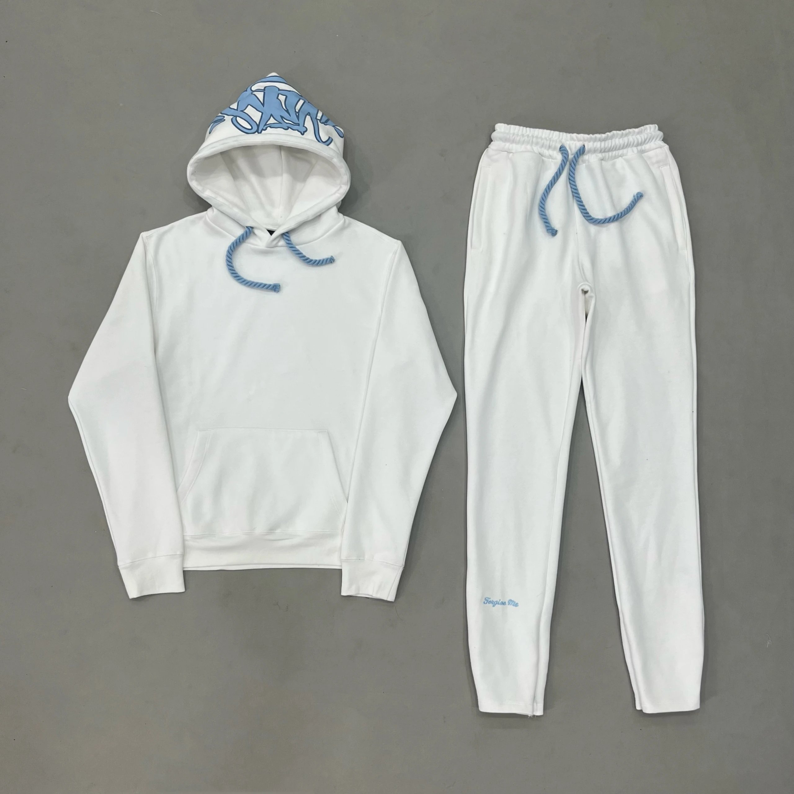 SY White/Blue-Suit (Hoodie + Sweatpants)