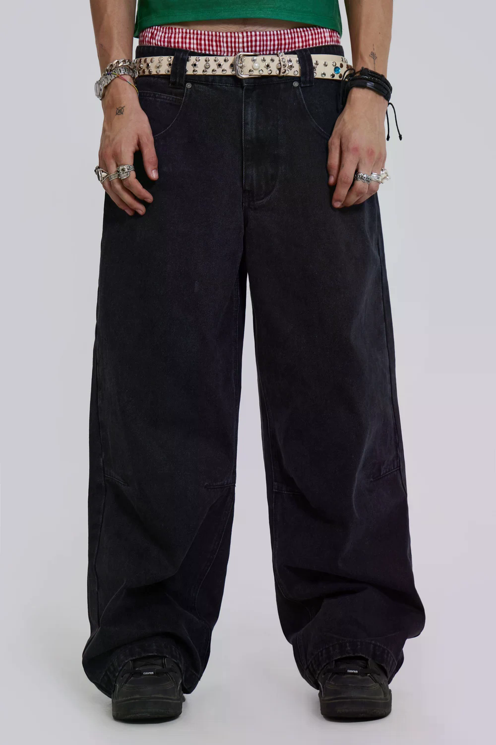Jaded London Jeans Colossus Fit wide-leg — Pure black