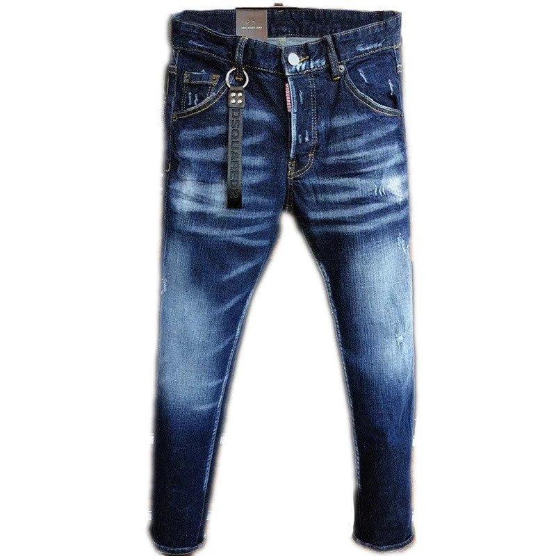 Dsquared2 Jeans Distressed paint-splatter slim-fit — Blue 9811
