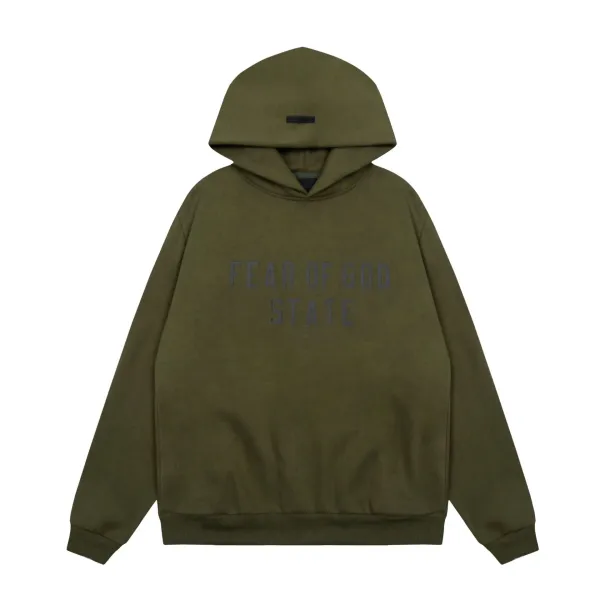 Fear of God Essentials Hoodie Black/White/Gray/Army Green/Burgundy/Lavender/Yellow Sweatshirt - 14