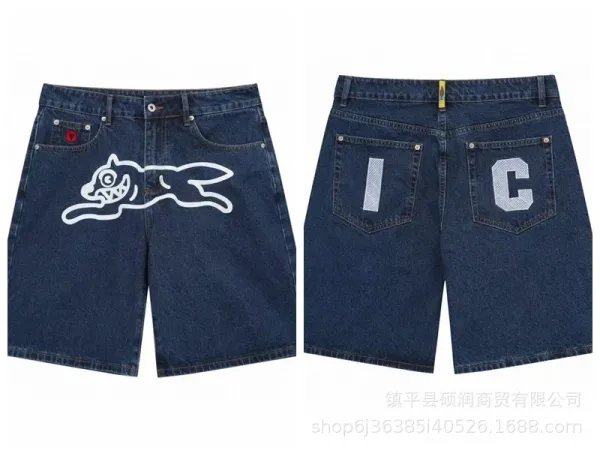 Bape x I.C. Denim Shorts Blue - 1