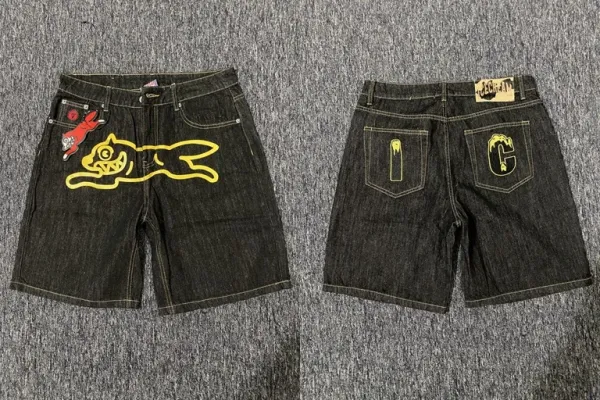 The Hundreds x Sprayground Cat Print Denim Shorts Black - 1