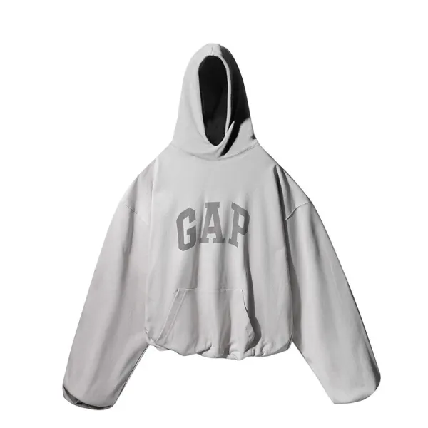 Gap Cropped Hoodie Light Gray Hoodie - 1