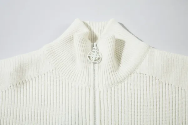 Design Chunky Knit Oversized Cardigan Beige-Gray Multicolor - 20