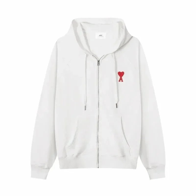 Comme des Garçons Play Heart Logo Zip-Up Hoodie Gray - 6