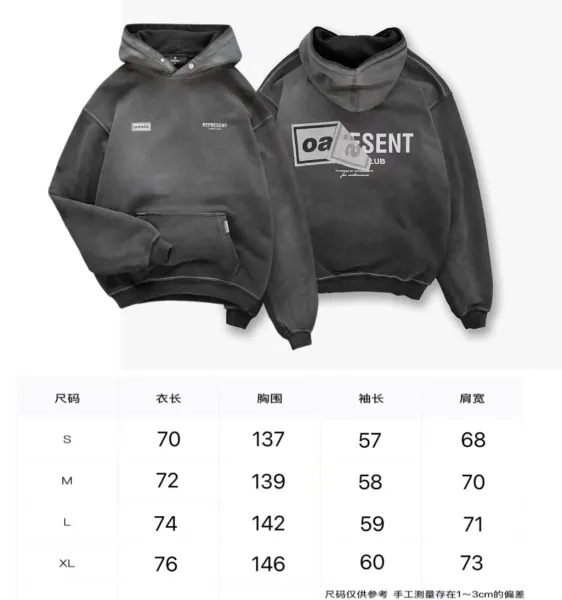 Oasis Represent Distressed Gray Hoodie - 1