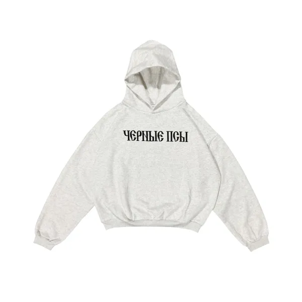 Chernye Psy Cropped Hoodie Gray - 1