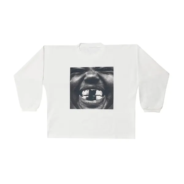 Off-White x Virgil Abloh 'Screaming Face' White Long-Sleeve T-Shirt - 1