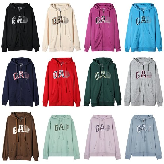 Trendy hooded zipper sweatshirt for autumn and winter, with embroidered letters for both men and women, loose fitting hoodie made of pure cotton