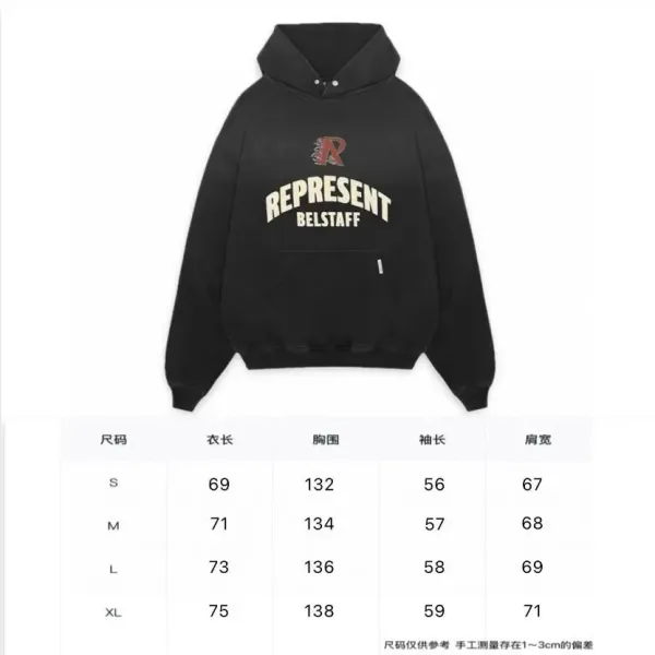 Represent Belstaff Black Hoodie - 1