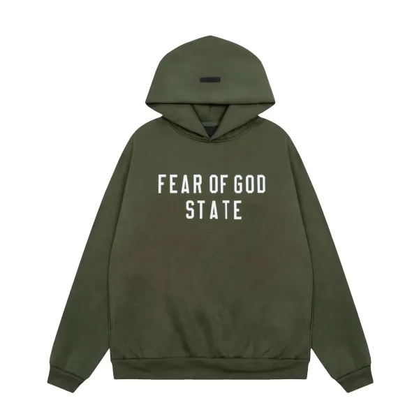 Fear of God Essentials Hoodie Black/White/Gray/Army Green/Burgundy/Lavender/Yellow Sweatshirt - 16