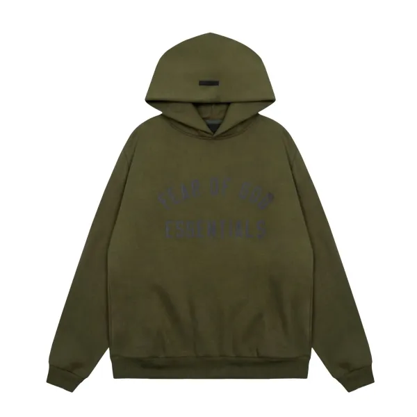 Fear of God Essentials Hoodie Black/White/Gray/Army Green/Burgundy/Lavender/Yellow Sweatshirt - 24