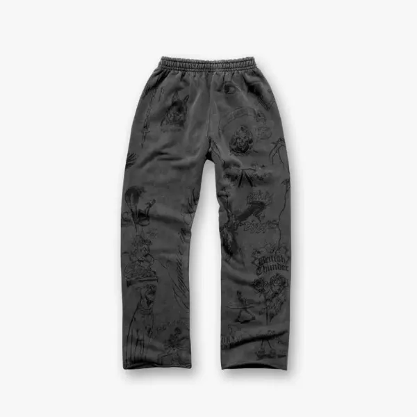 British Thunder All-Over Print Sweatpants Gray - 1