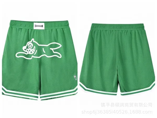 Ice Cream Dog Logo Mesh Shorts Green - 1