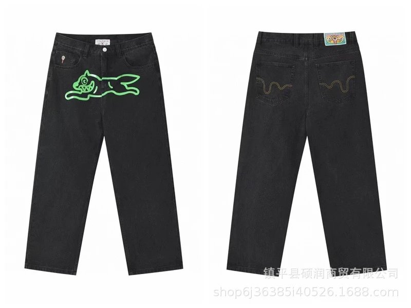 Bape x NEIGHBORHOOD Dog印花黑牛仔裤 - 1