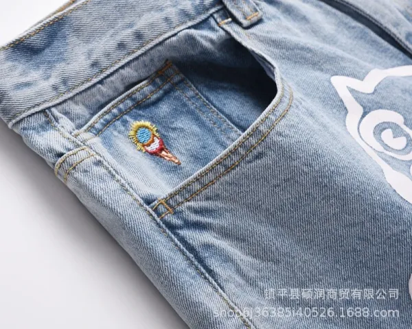 A Bathing Ape x Unknown Collaborator Cat-Print Denim Jeans - 26