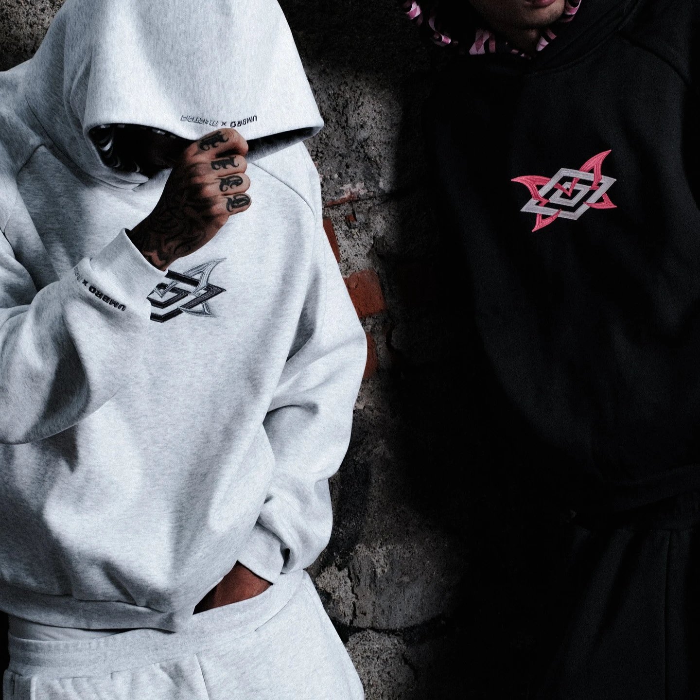 Mertra co-branded American street hip-hop embroidered patchwork hooded sweatshirt trendy casual sports suit sweatpants