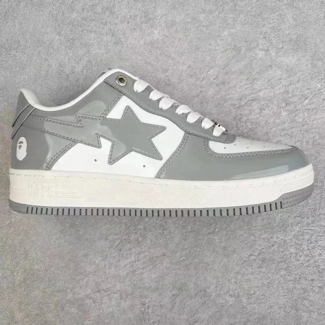 Gray White Patent Leather