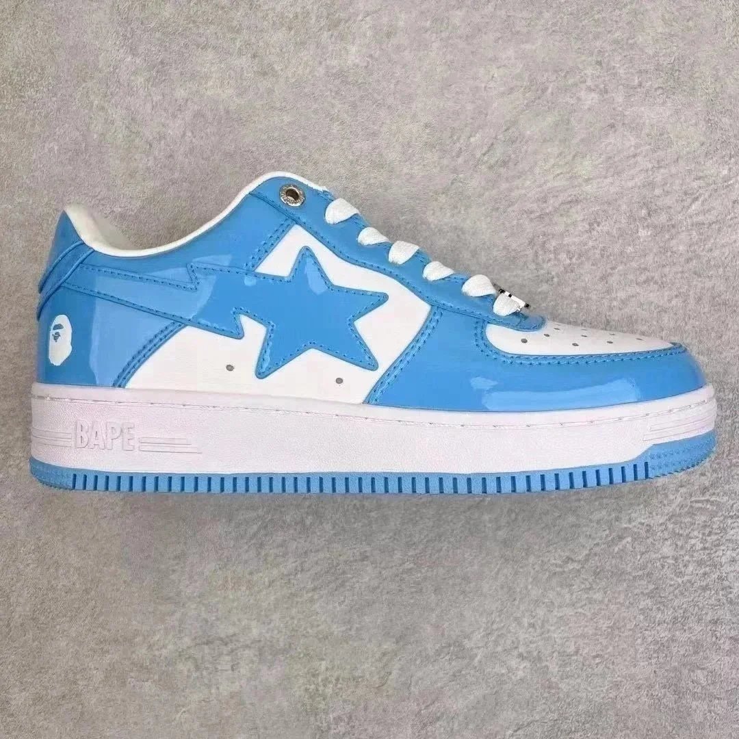 Blue White Patent Leather