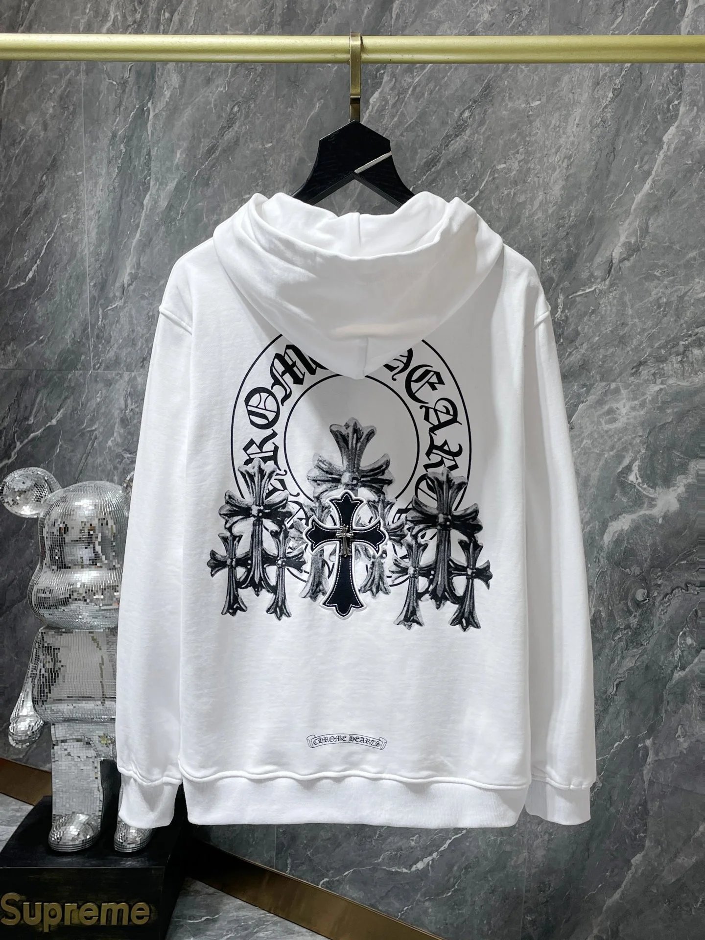 Blue Letter Print Zip Hoodie photo 7