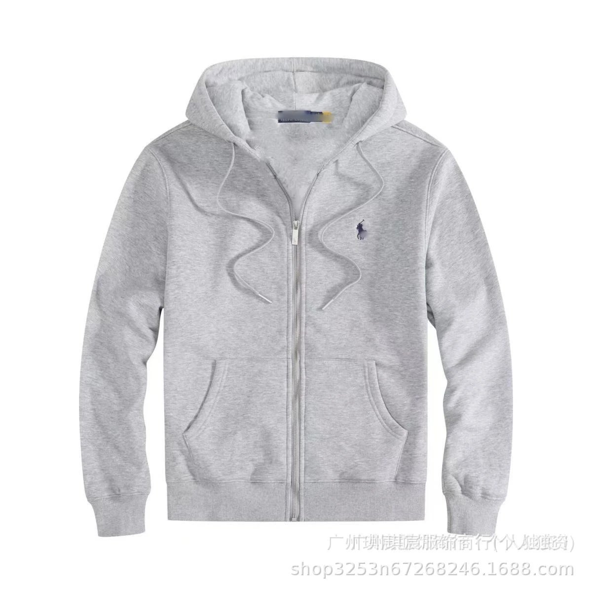 Embroidered Zip Hoodie with Drawstring photo 5