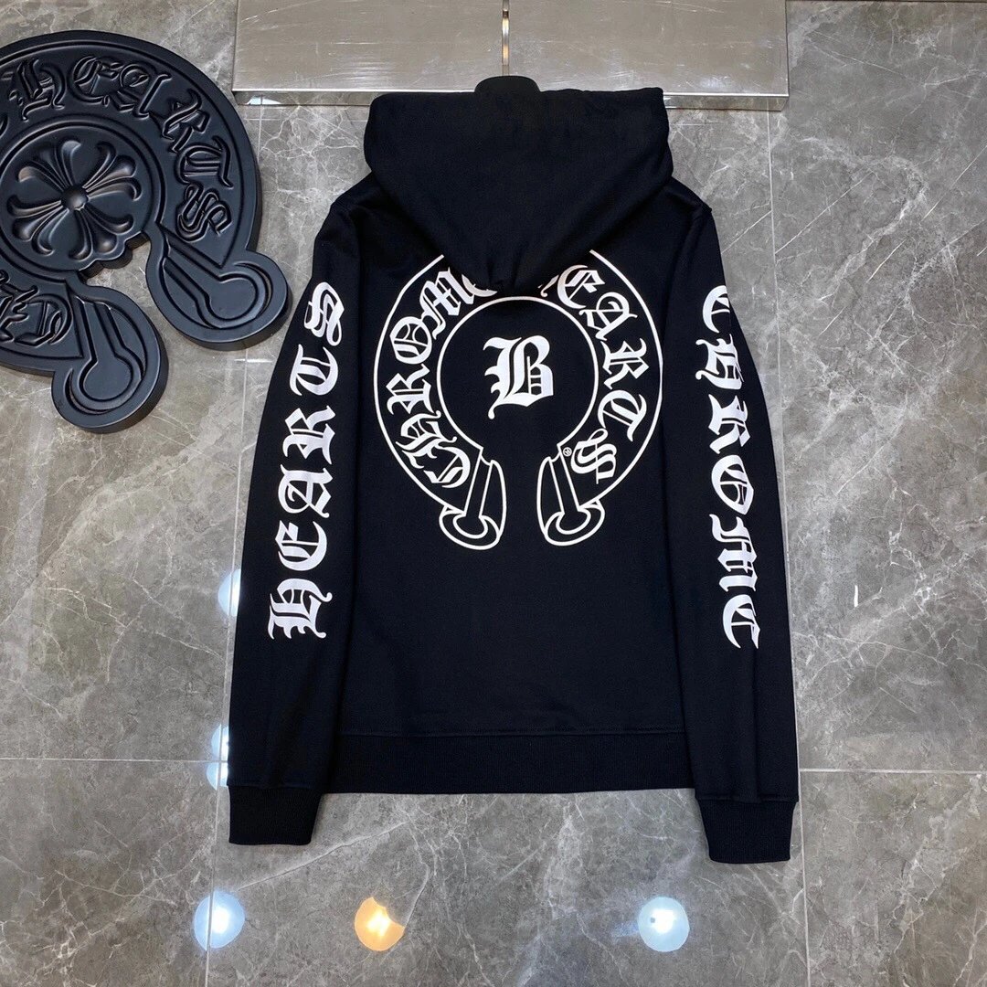 Blue Letter Print Zip Hoodie photo 4