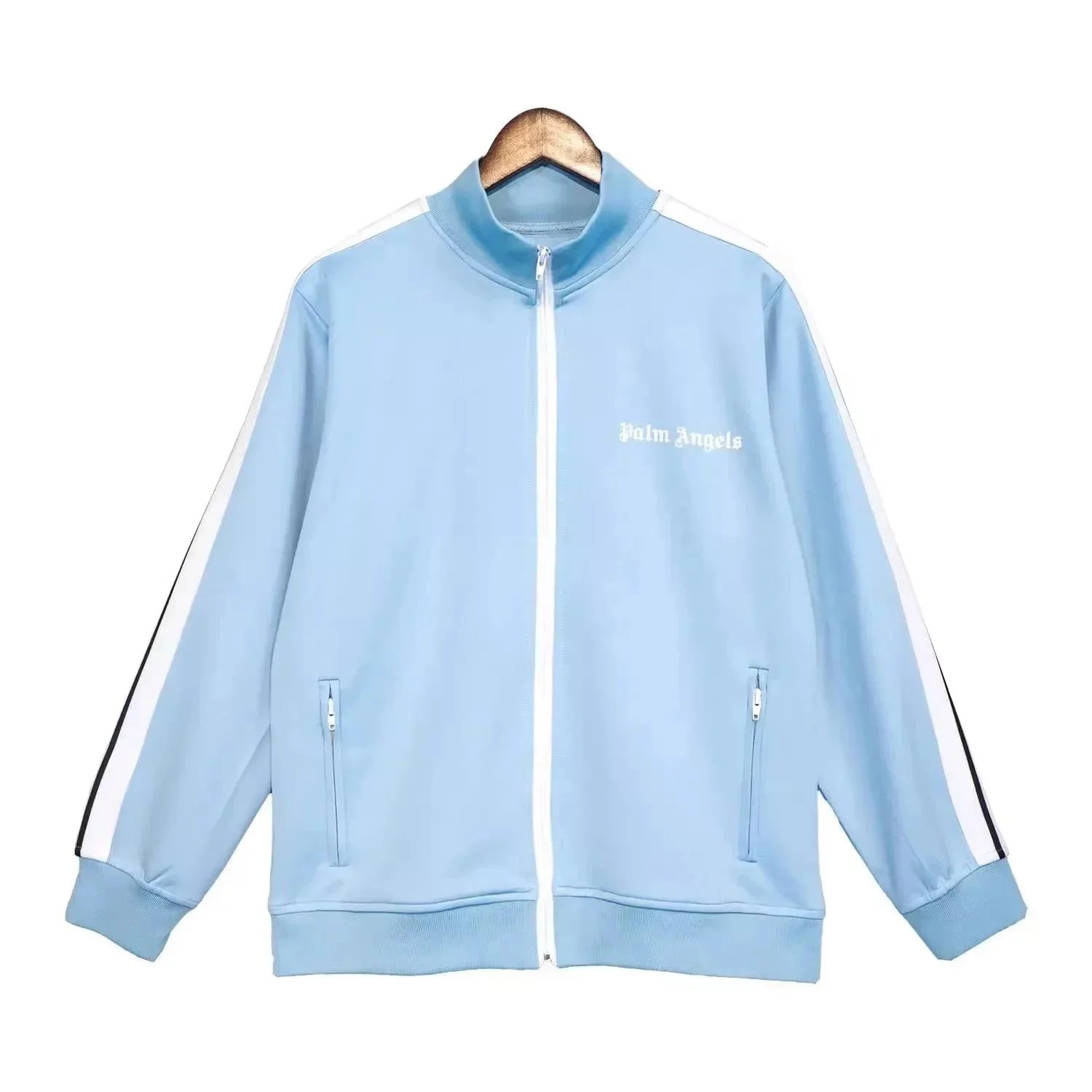 Sky blue and white top