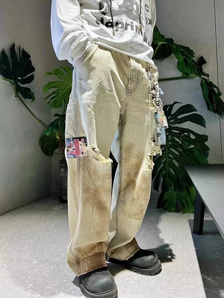 ERD Canvas Distressed Denim Jeans 4