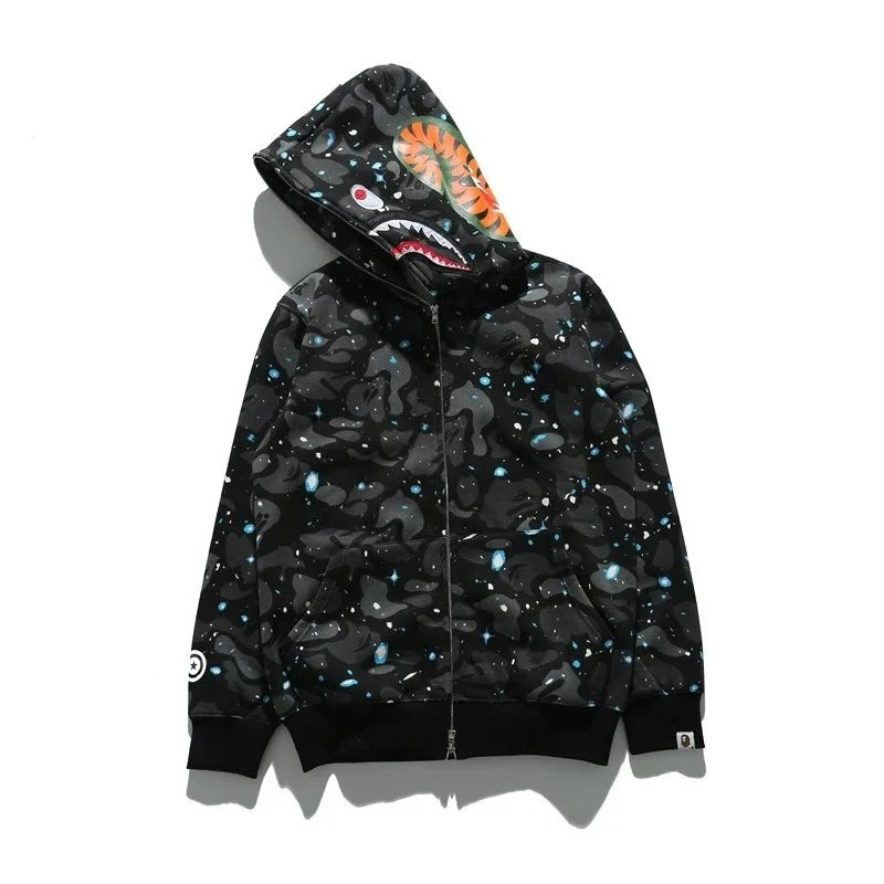 A Bathing Ape Hoodies & Sweatshirts Shark full-zip camouflage hoodie — 6110 Starry Sky
