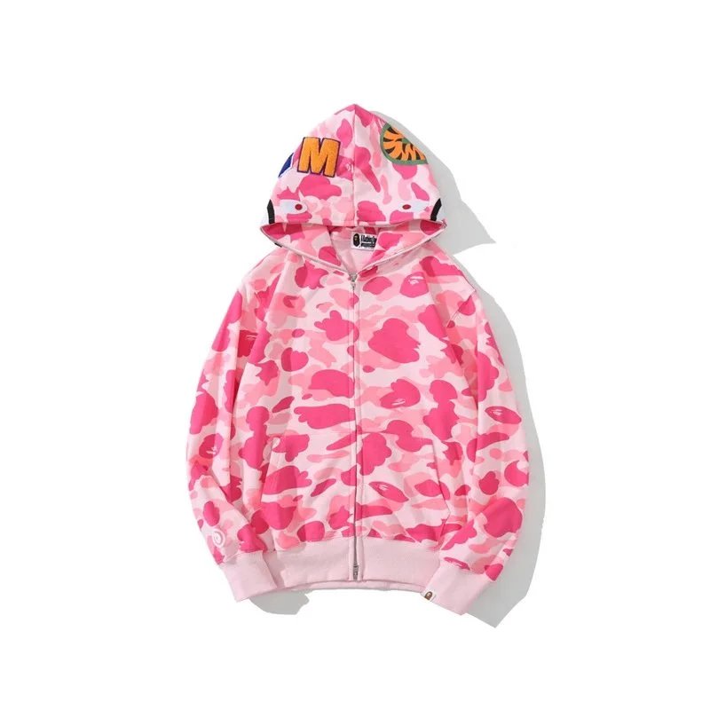 A Bathing Ape Hoodies & Sweatshirts Shark full-zip camouflage hoodie — 6767 Pink