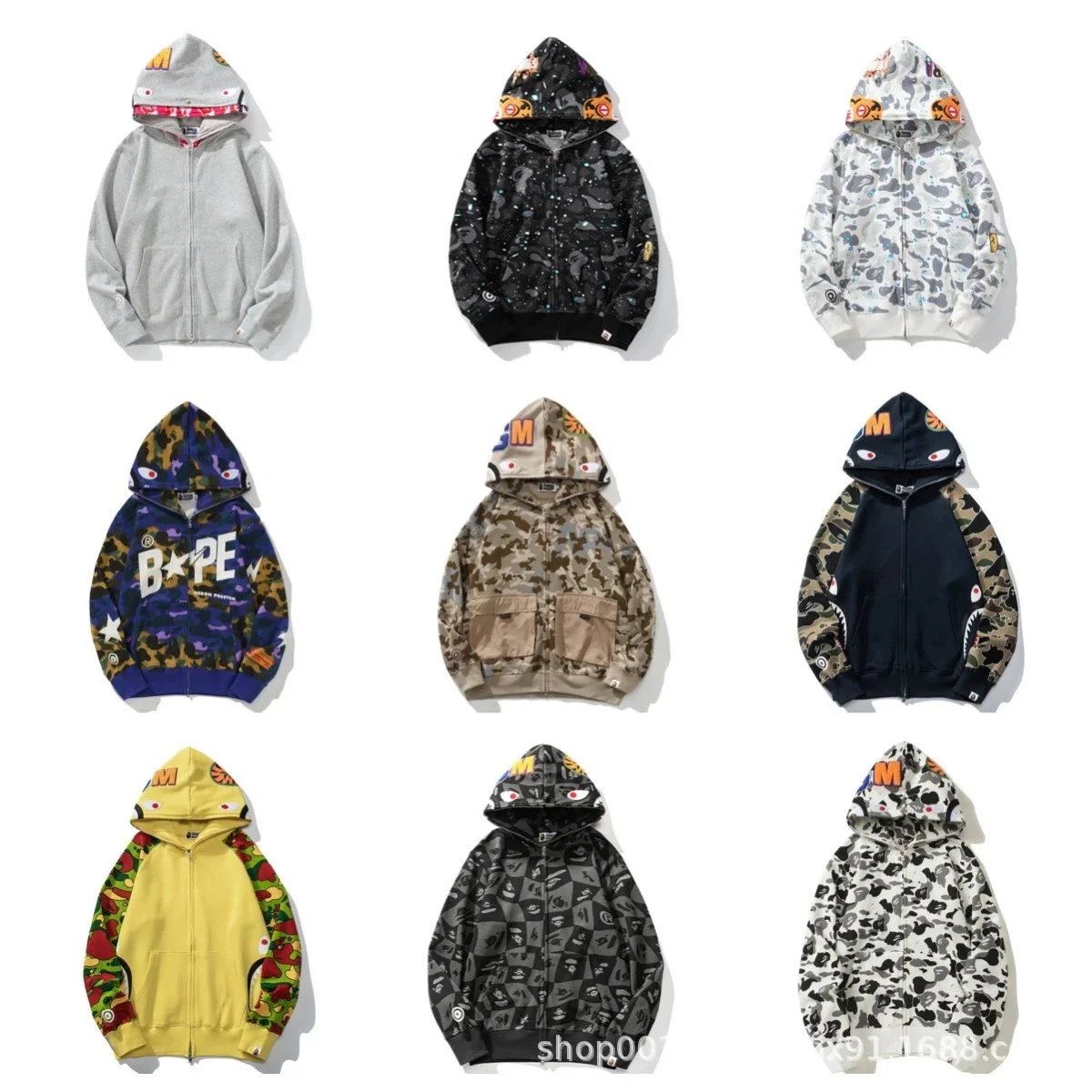 A Bathing Ape Hoodies & Sweatshirts Shark full-zip camouflage hoodie image 4