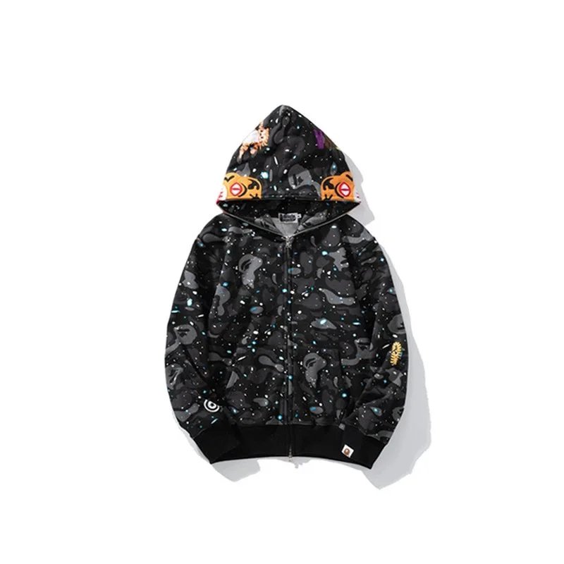 A Bathing Ape Hoodies & Sweatshirts Shark full-zip camouflage hoodie — 6787 black