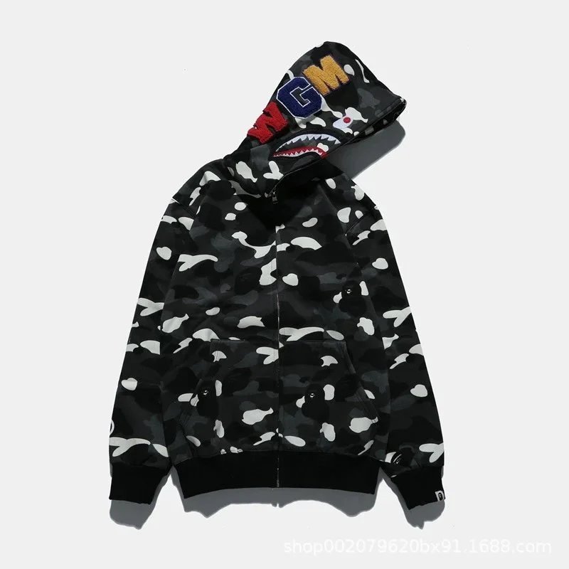 A Bathing Ape Hoodies & Sweatshirts Shark full-zip camouflage hoodie — 6110 spots