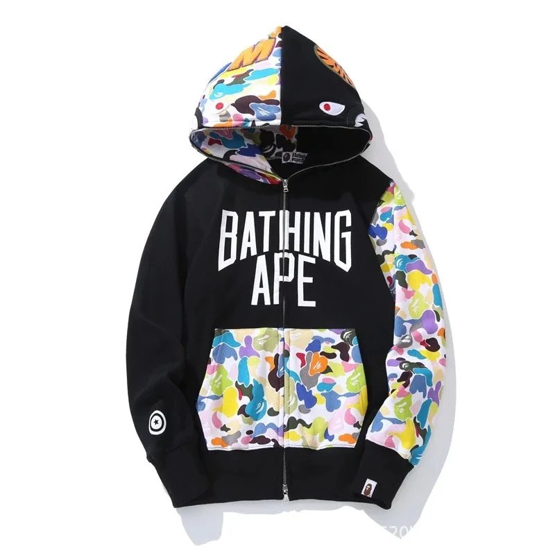 A Bathing Ape Hoodies & Sweatshirts Shark full-zip camouflage hoodie — 6816