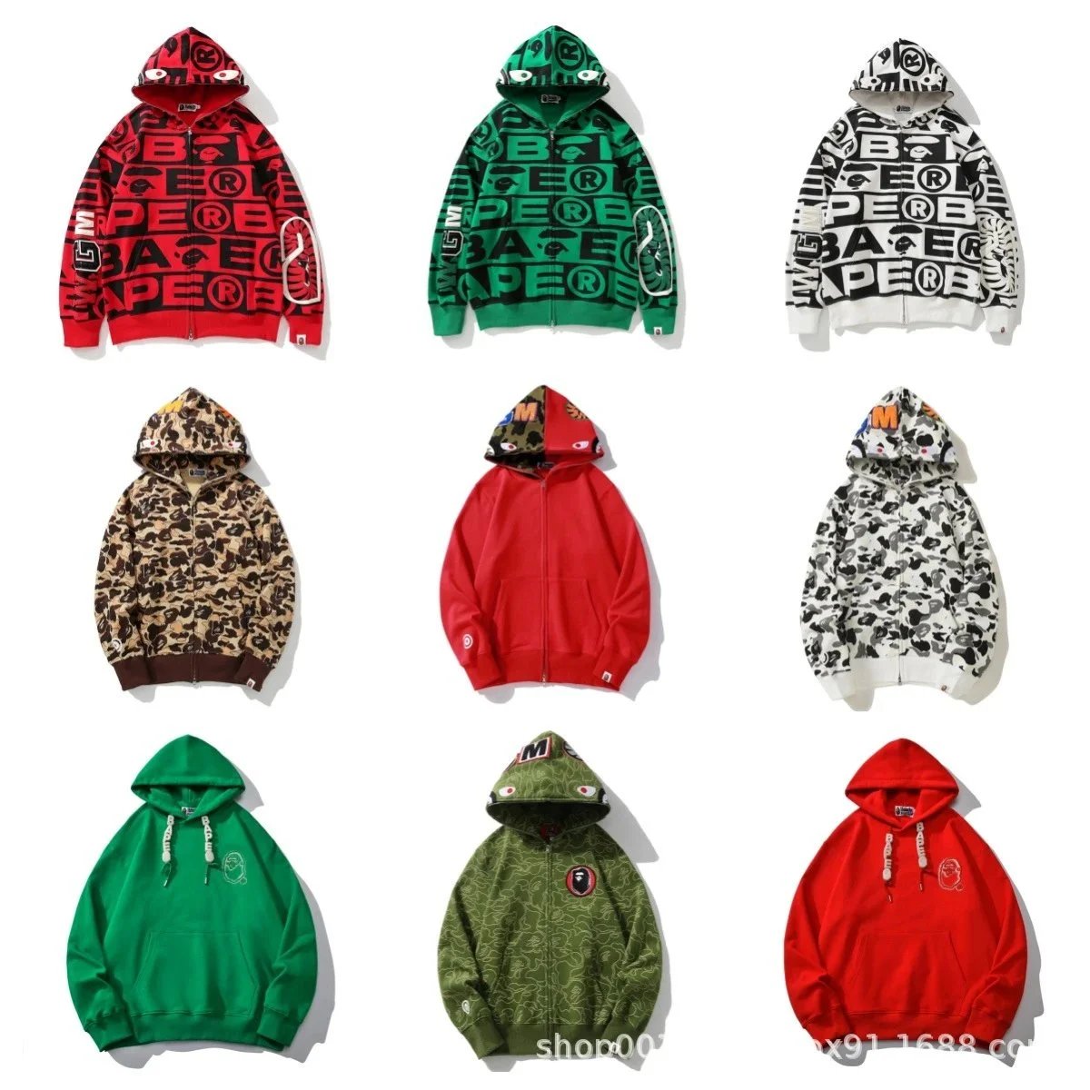 A Bathing Ape Hoodies & Sweatshirts Shark full-zip camouflage hoodie image 2