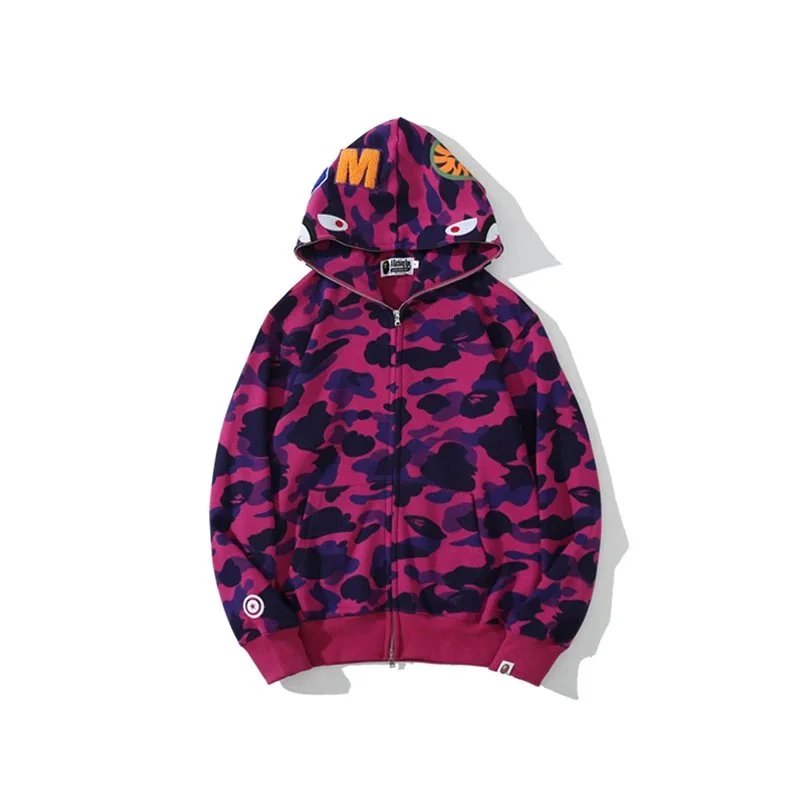 A Bathing Ape Hoodies & Sweatshirts Shark full-zip camouflage hoodie — 6767 purple