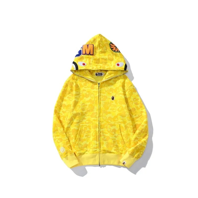 A Bathing Ape Hoodies & Sweatshirts Shark full-zip camouflage hoodie — 6792 camouflage yellow