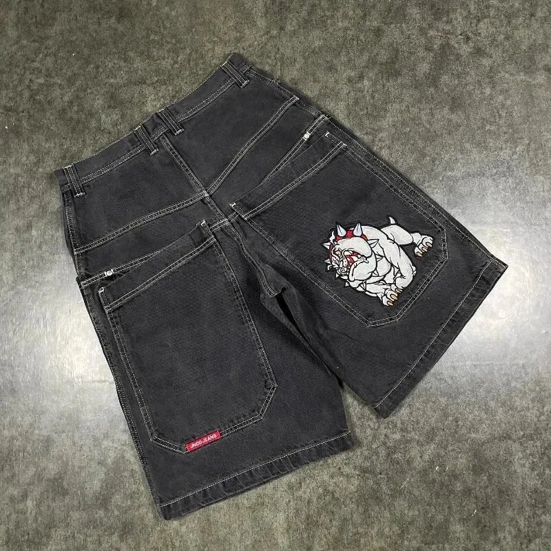 JNCO Shorts Wide-Leg Denim with Embroidered Back-Pocket Graphic image 3