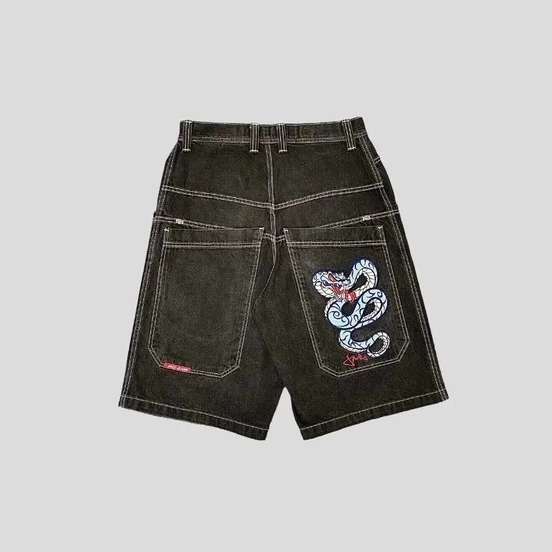 JNCO Shorts Wide-Leg Denim with Embroidered Back-Pocket Graphic image 6