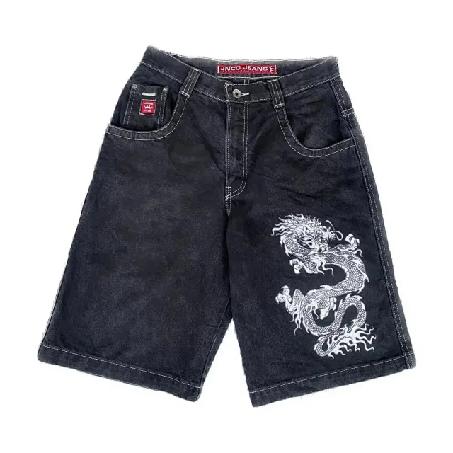 JNCO Shorts Wide-Leg Denim with Embroidered Back-Pocket Graphic product detail image 4