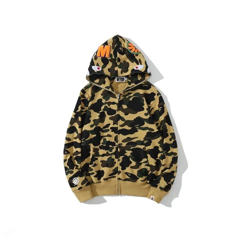 A Bathing Ape Hoodies & Sweatshirts Shark full-zip camouflage hoodie — 6767 yellow