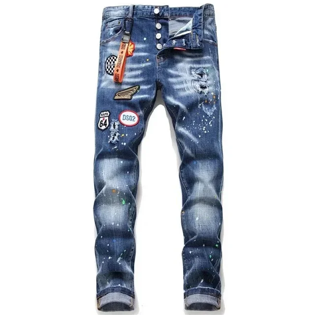 Dsquared2 Jeans distressed paint-splatter slim-fit product detail image 12