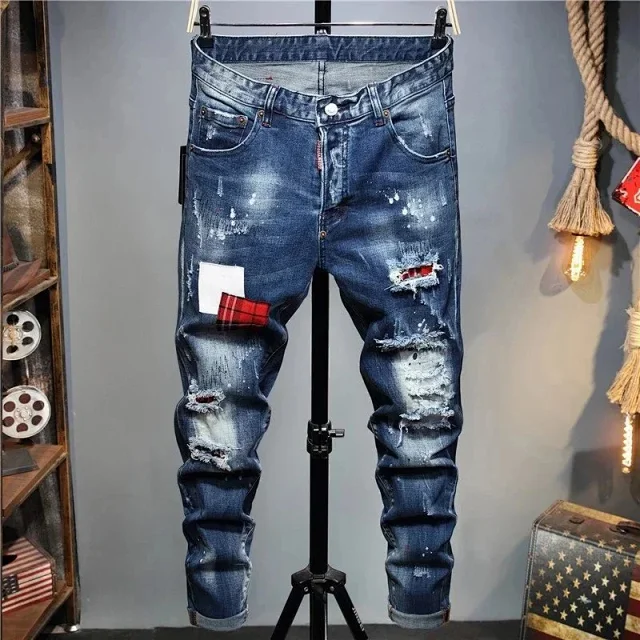Dsquared2 Jeans distressed paint-splatter slim-fit product detail image 13